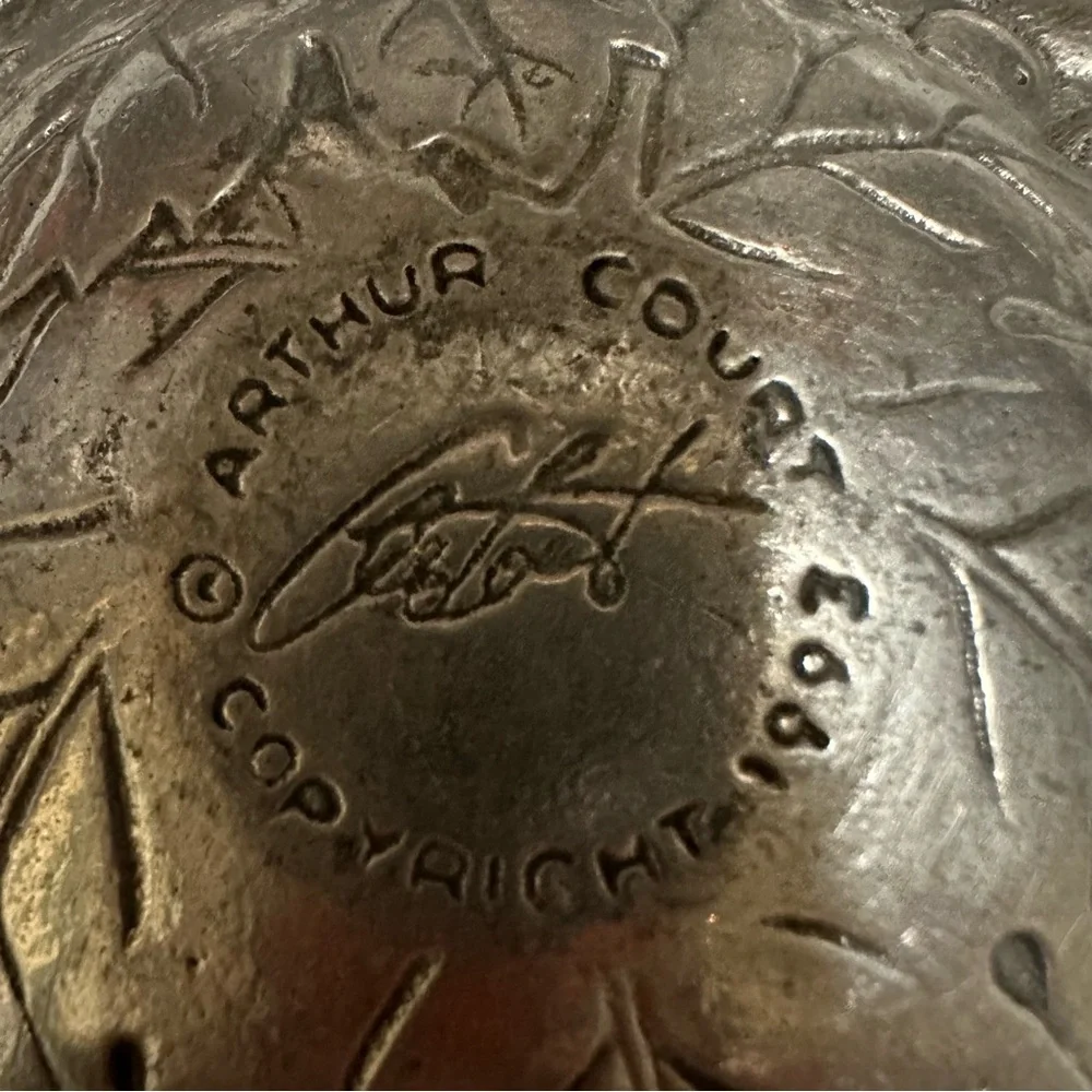 Vintage Arthur Court, aluminum grape spoon rest.